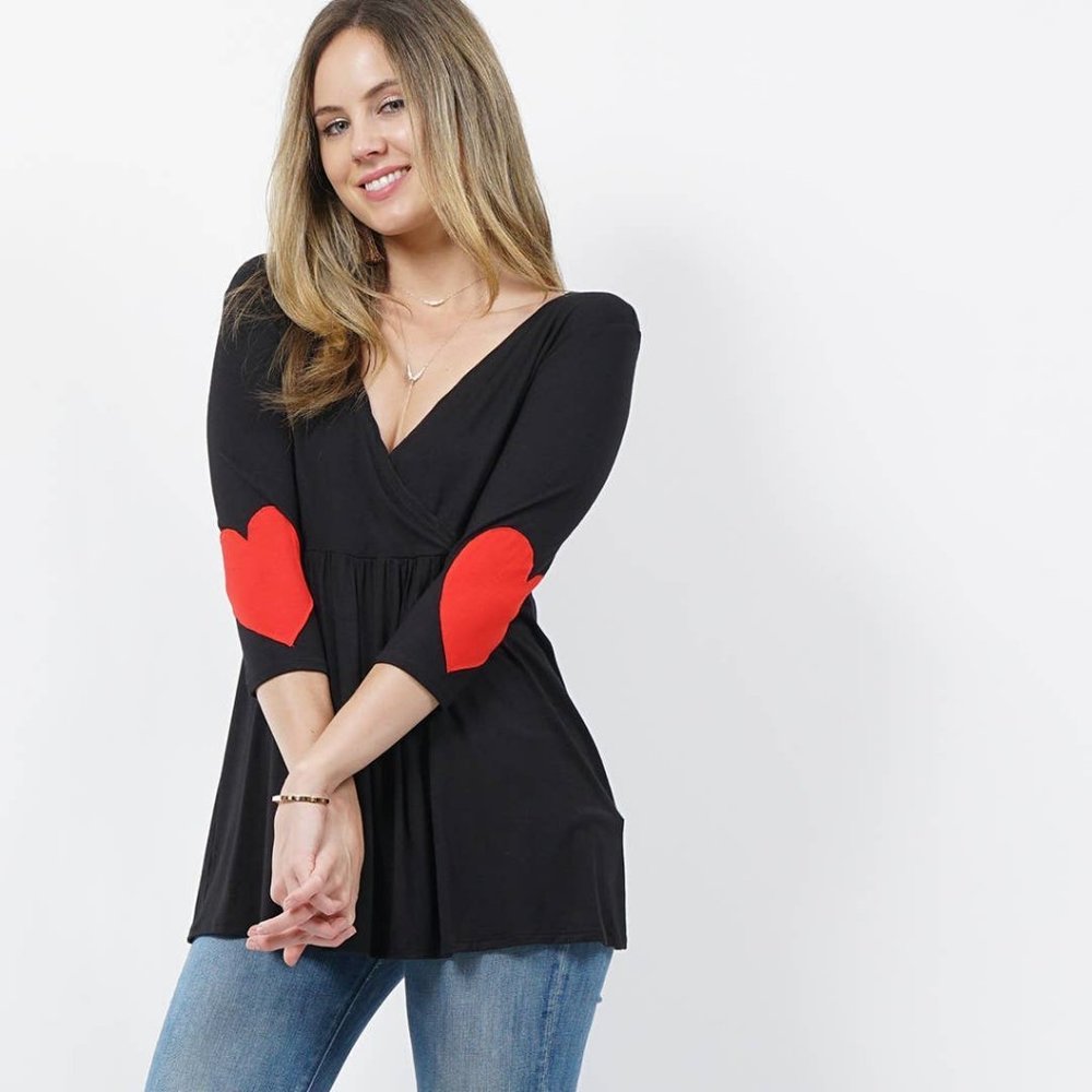 Heart Patch Surplice Tunic